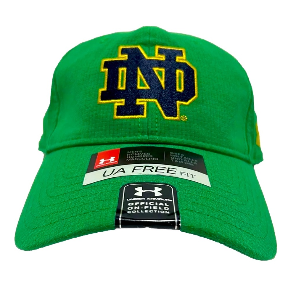 NWT Notre Dame Fighting Irish Under Armour Mens Green Embroidered Adjustable Hat